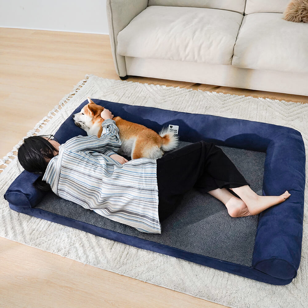 Faux Fleece & Suede Full Support Orthopaedic Dog Bed