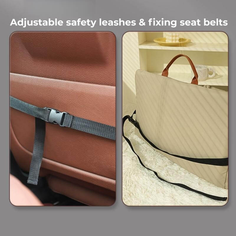 Faux Leather Waterproof Driving Safety Dog Car Seat Bed