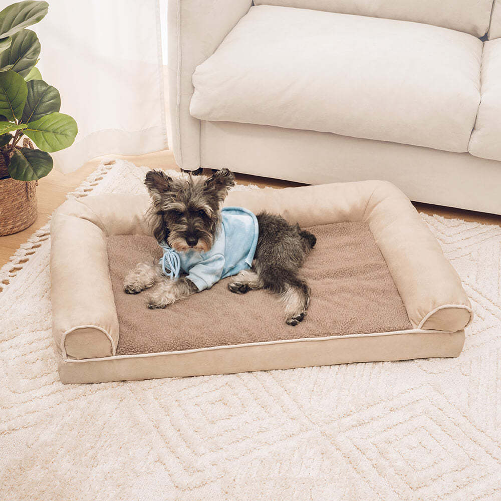 Faux Fleece & Suede Full Support Orthopaedic Dog Bed