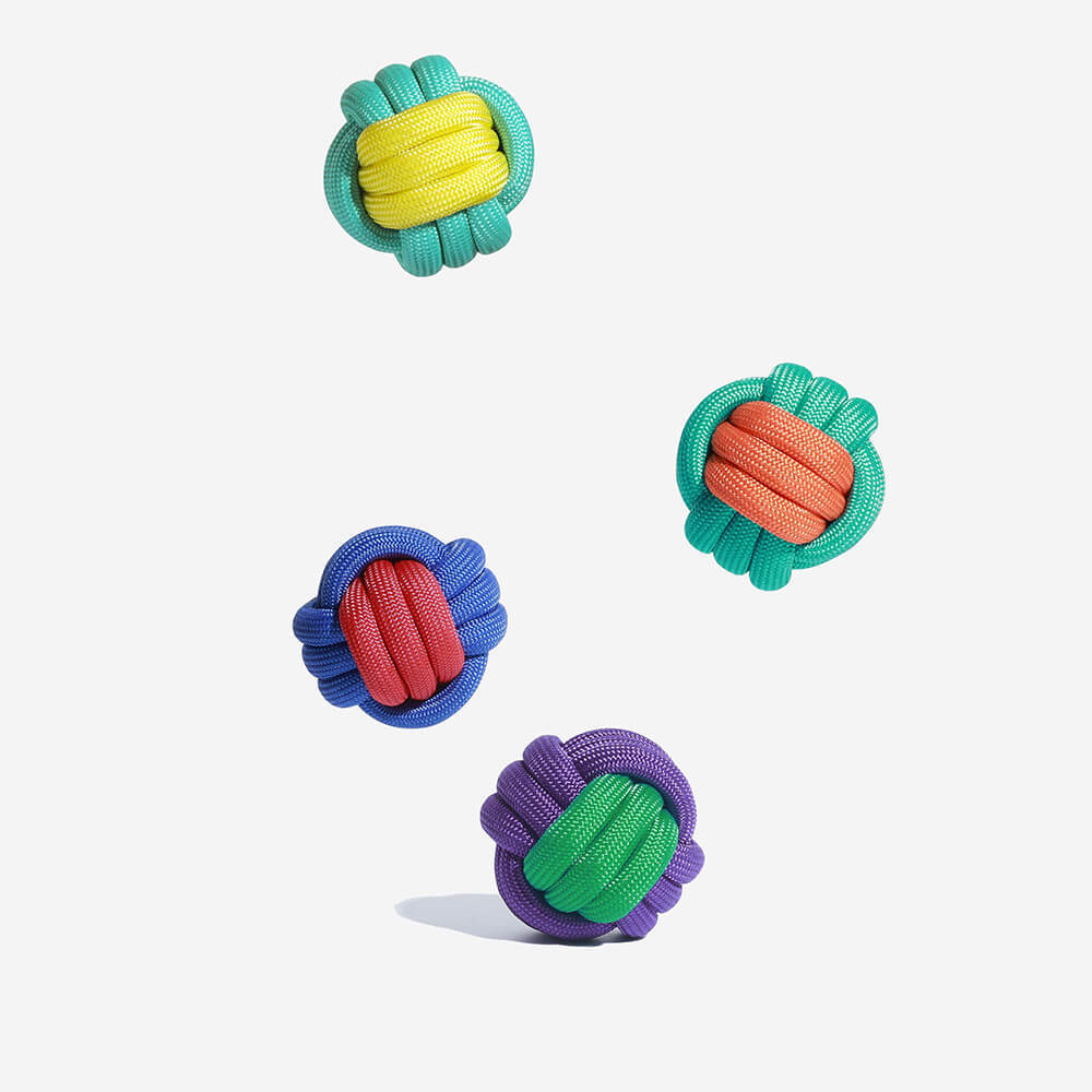 Knots Ball Trowing Dog Toy - Colour Clash