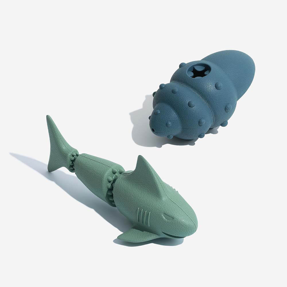 Rubber shark shop dog toy