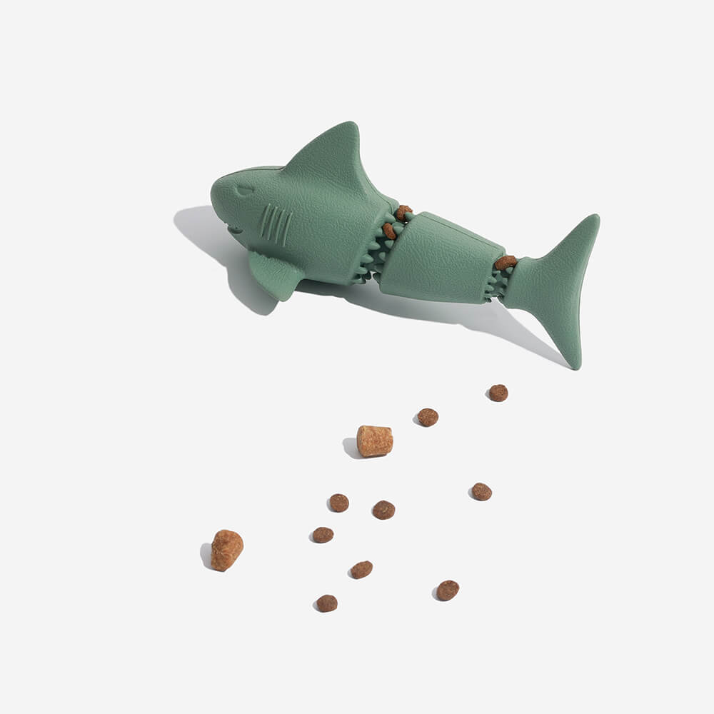 Rubber shark 2024 dog toy