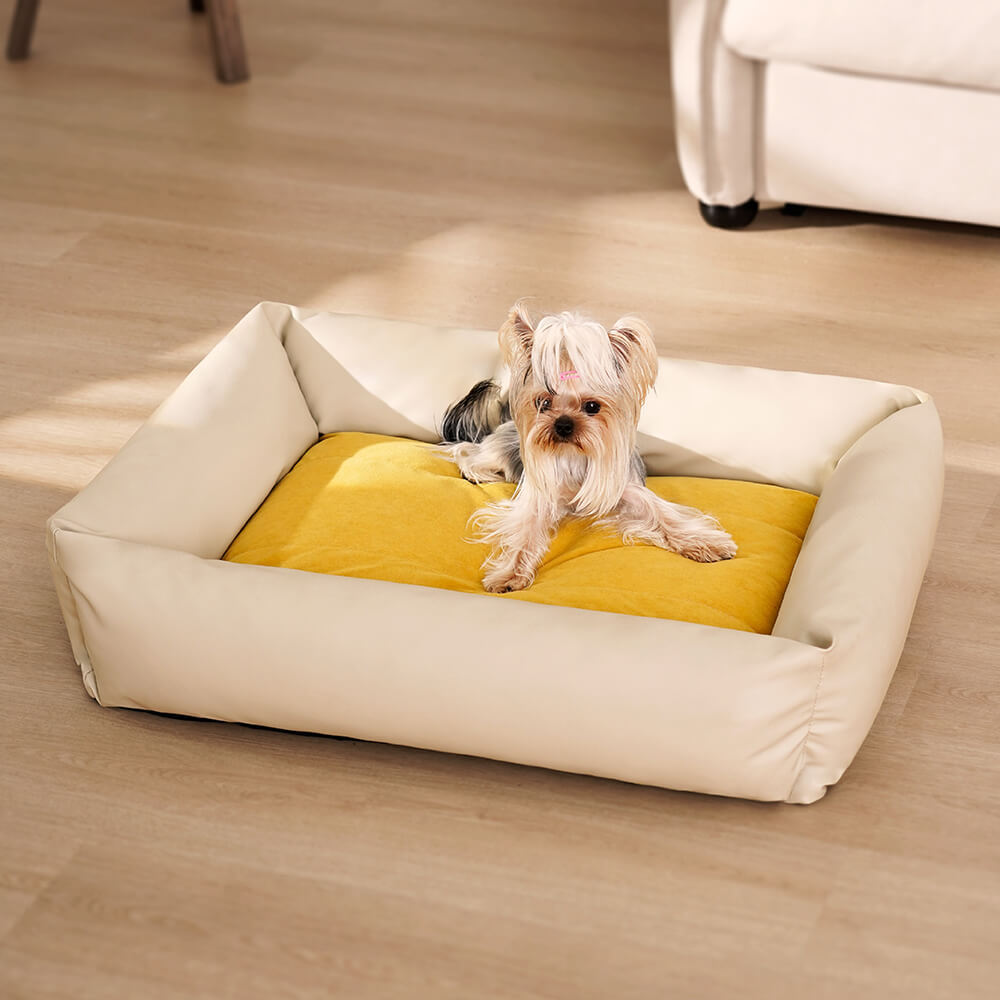 Leather Waterproof Cozy Pet Dog Bed