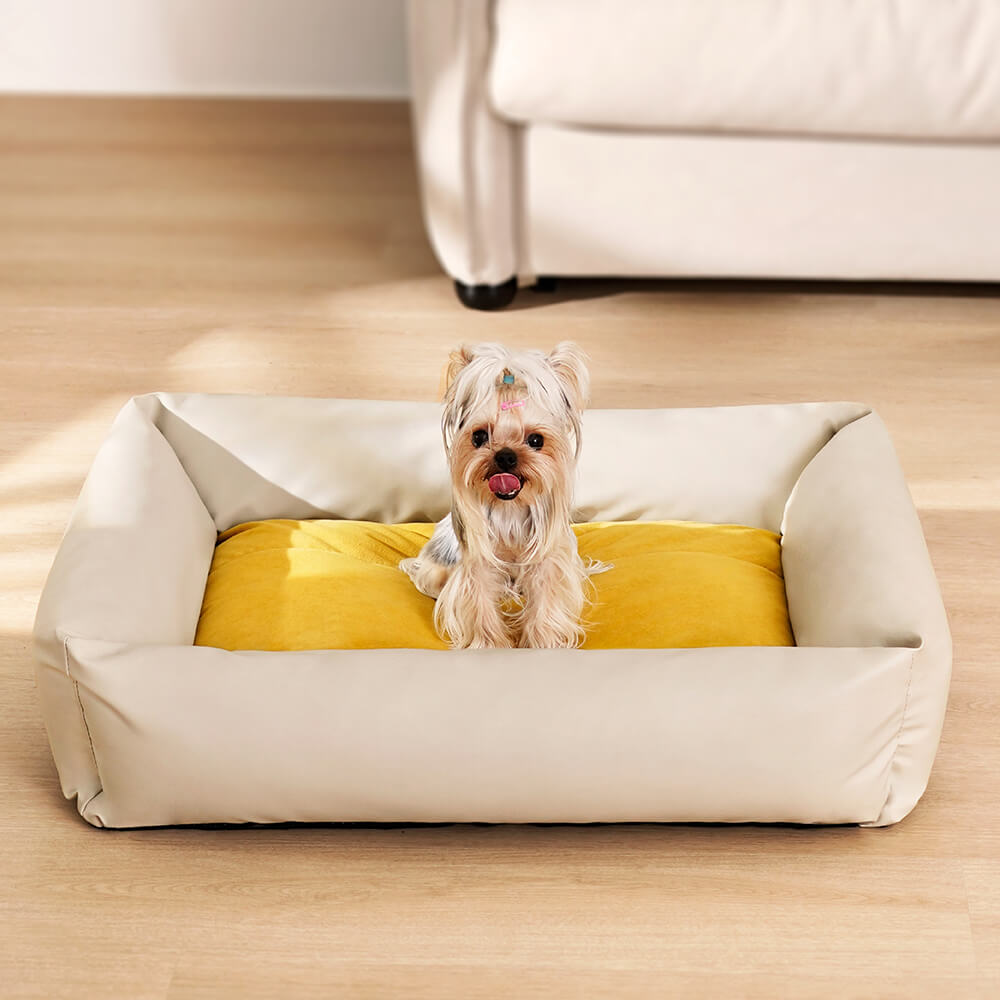 Leather Waterproof Cozy Pet Dog Bed