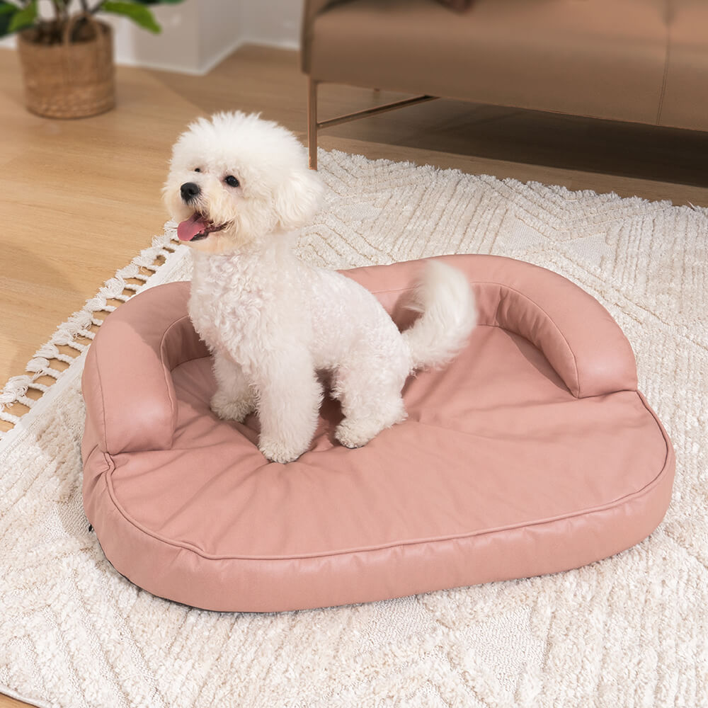 Luxury Leather Sofa Scratch-resistant Orthopaedic Dog Bed