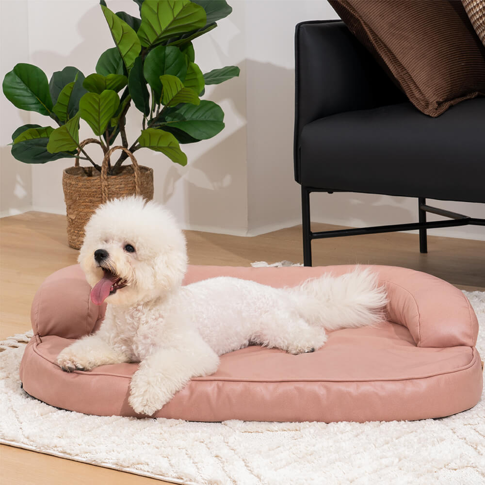 Luxury Leather Sofa Scratch-resistant Orthopaedic Dog Bed