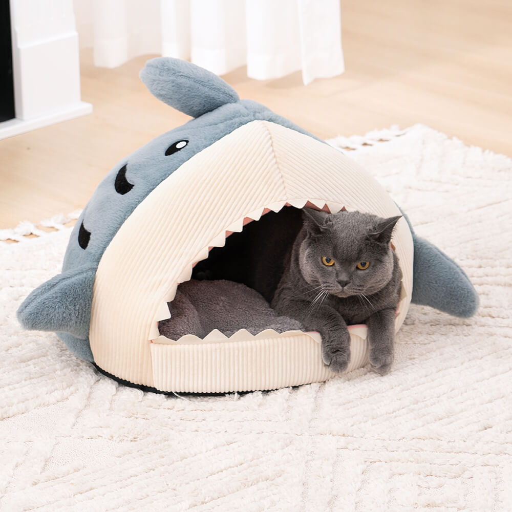 Shark Shape Semi-Enclosed Cat Cave Puppy House