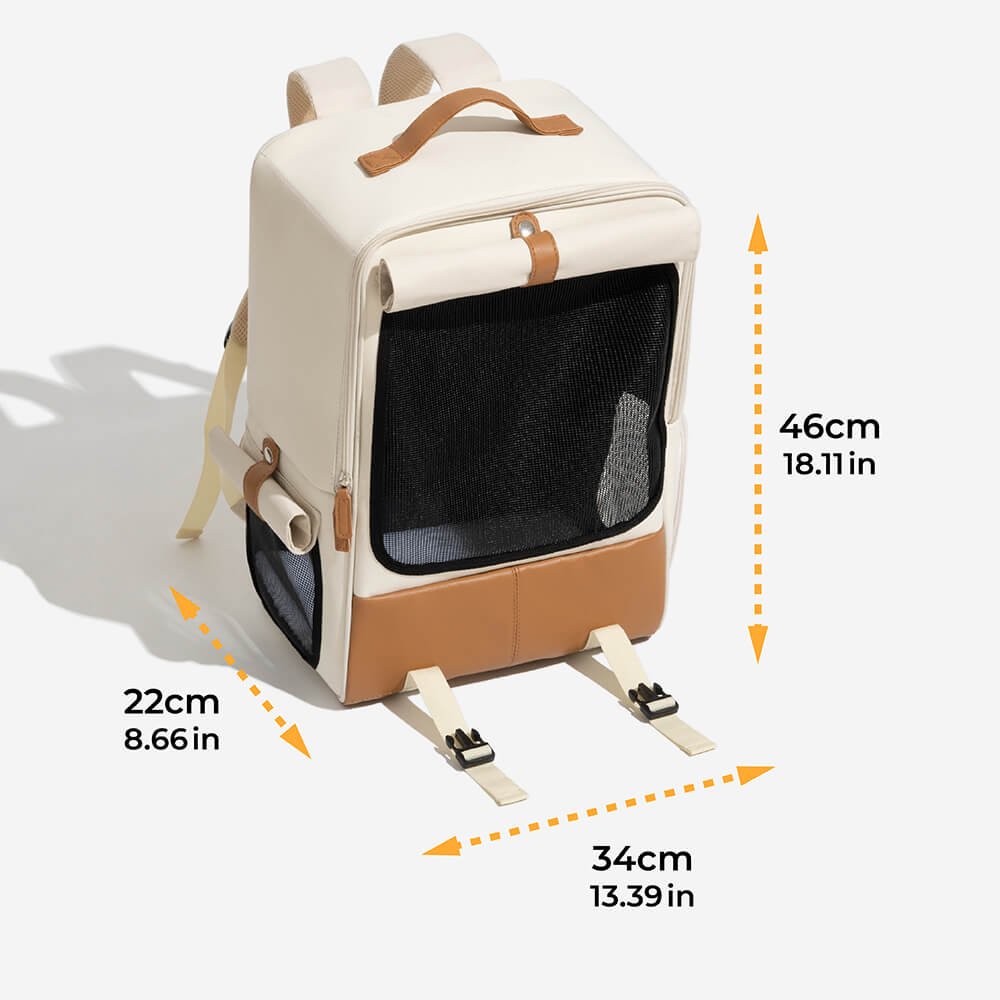 Square Breathable Foldable Portable Pet Carrier Cat Backpack