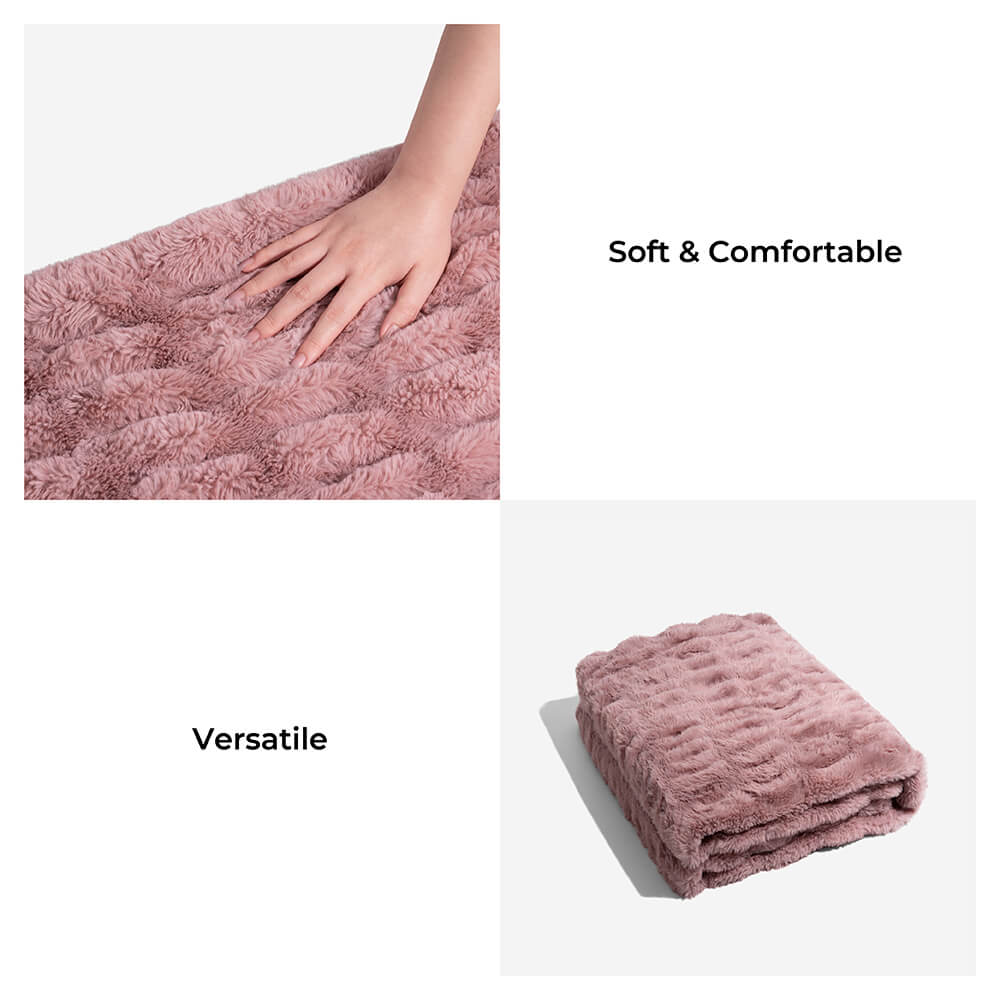 Super Soft Faux Fur & Velvet Throw Blanket