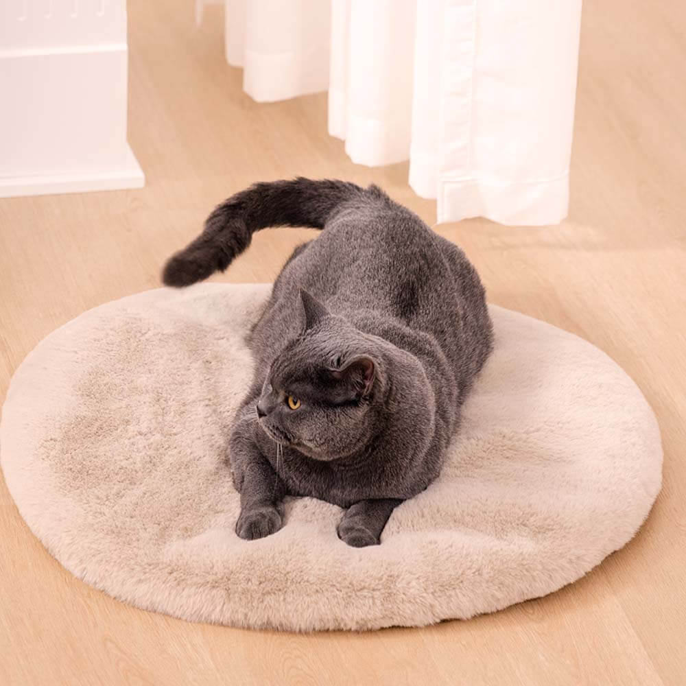 Super Soft Handmade Imitation Fur Round Fluffy Pet Mat