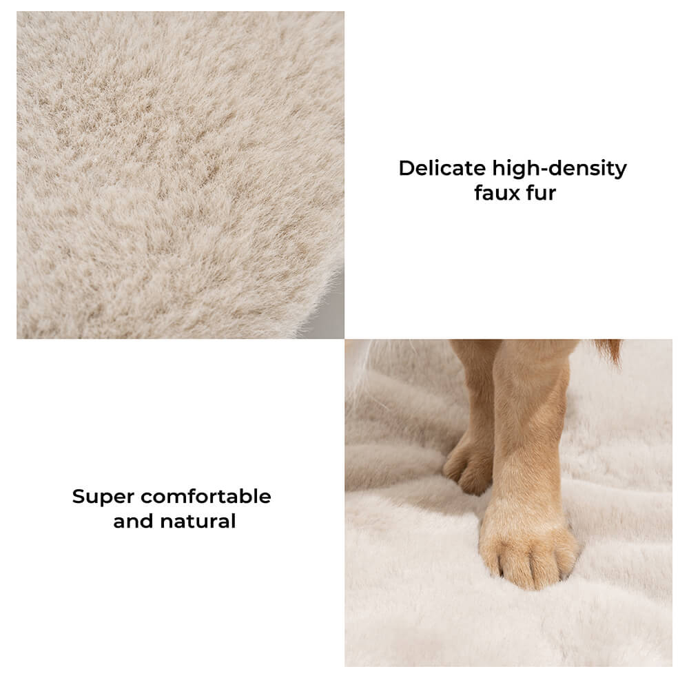 Super Soft Handmade Imitation Fur Round Fluffy Pet Mat