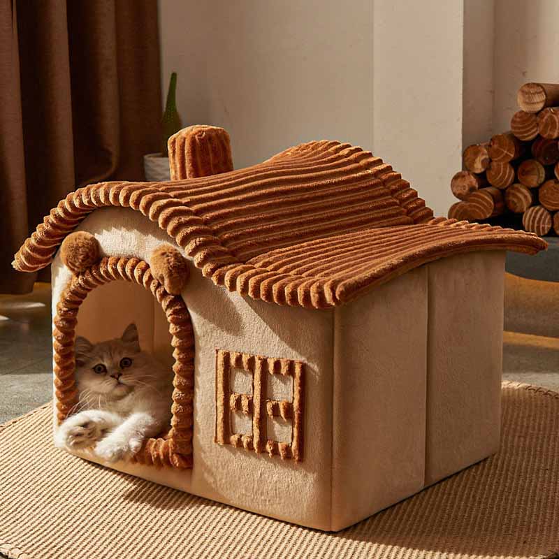 House Design Semi-Enclosed Cat Bed