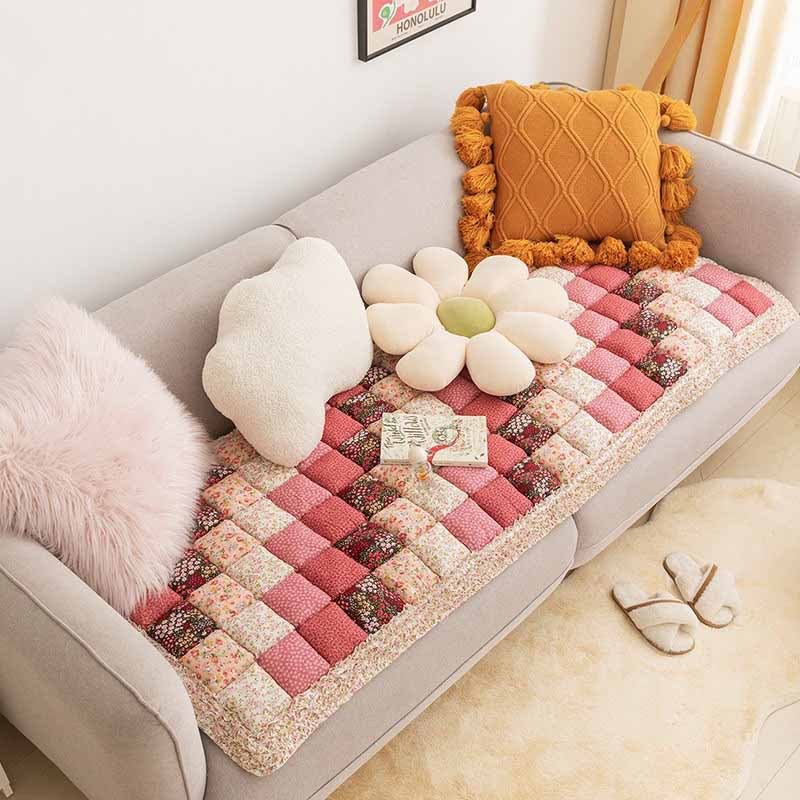 Floral Handmade Pure Cotton Protective Sofa Cover