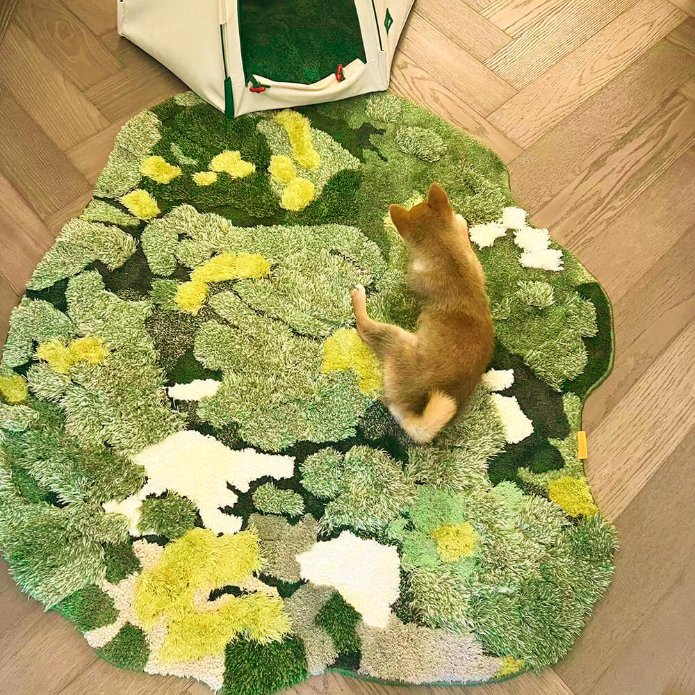 Luxury Moss Rug Hand Tufted Wool Pet Mat Pet Rug