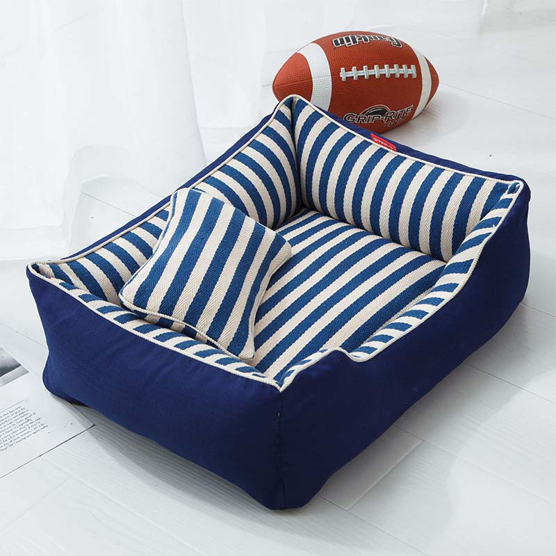 Navy Blue Medium Large Dog Pillow Bed
