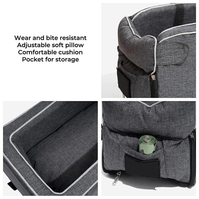 Suede Square Lookout Console Pet Car Seat