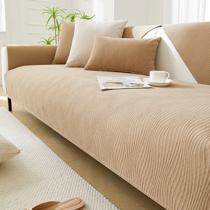 Wood Grain Texture Soft Chenille Anti-scratch Sofa Cover