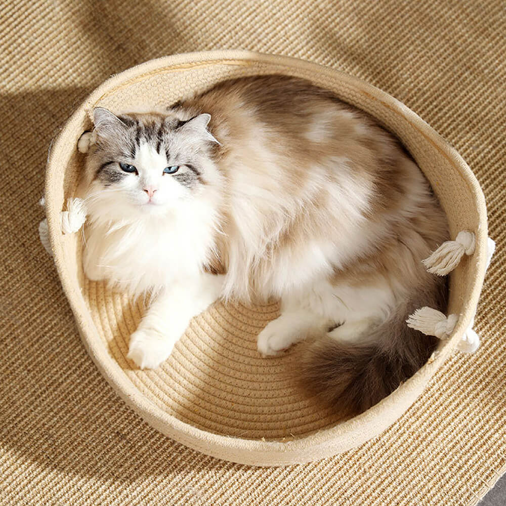Straw Durable Handmade Cradle Pet Cat Bed