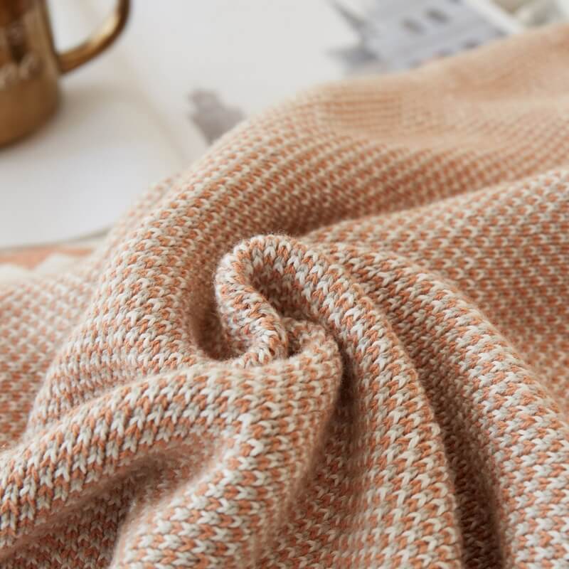 Tassel Knitted Throw Blanket Sofa Blanket