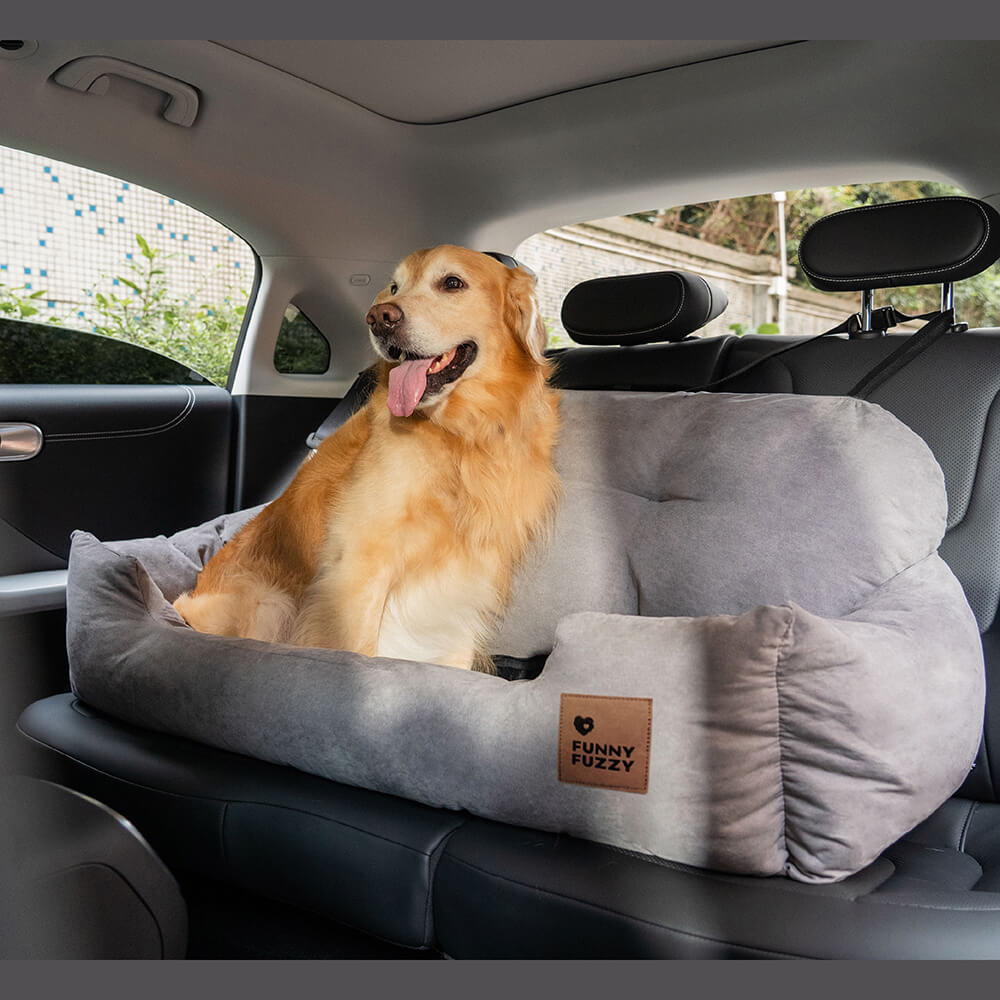 Travel Bolster Safety Medium Large Dog Car Back Seat Bed-FunnyFuzzyUK