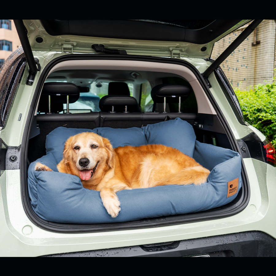 Travel Bolster Safety Medium Large Dog Car Back Seat BedFunnyFuzzyUK