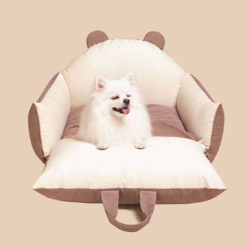 Bear Ears Pet Car Safety Bed Multifunctional Dog Car Seat Bed