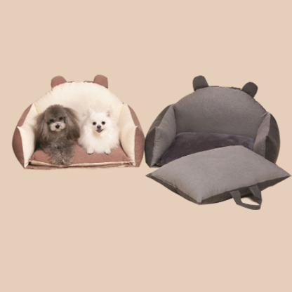Bear Ears Pet Car Safety Bed Multifunctional Dog Car Seat Bed
