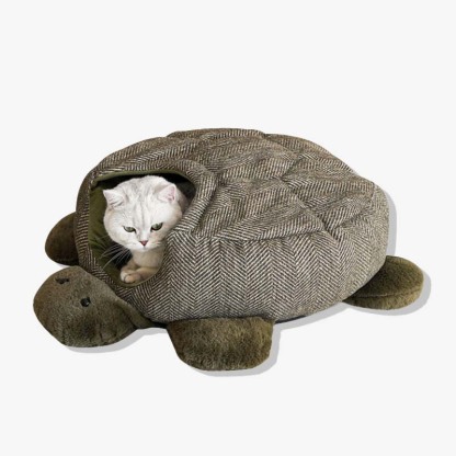 Turtle Shape Wrapped-around Cat Sleeping Cave Bed
