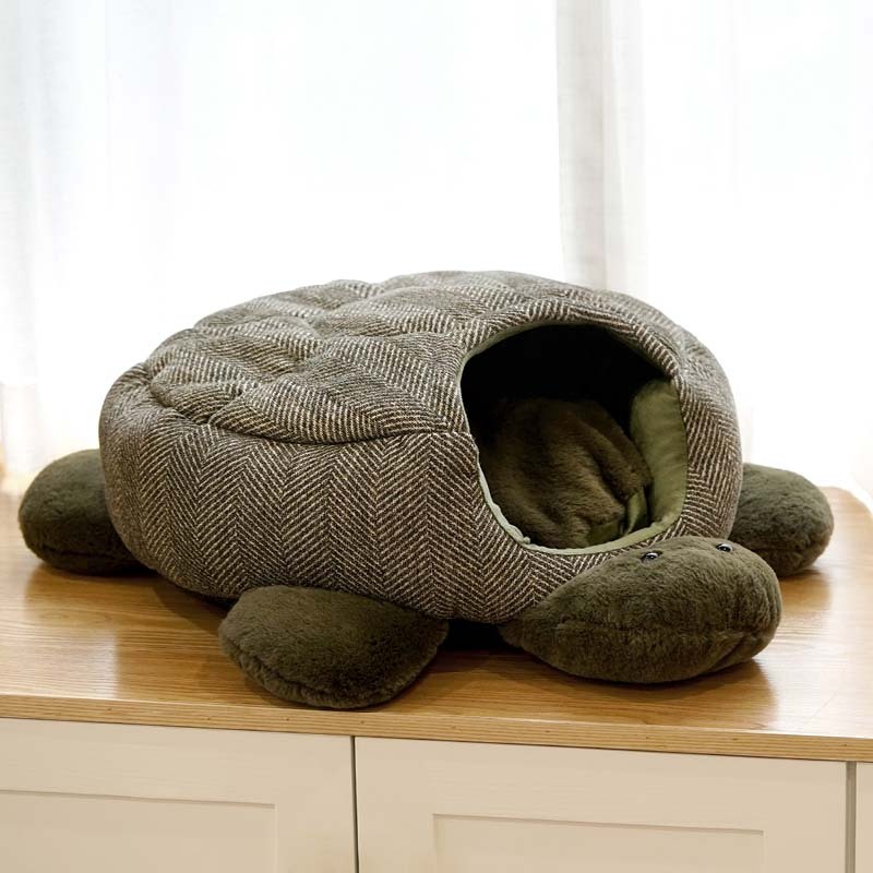 Turtle Shape Wrapped-around Cat Sleeping Cave Bed
