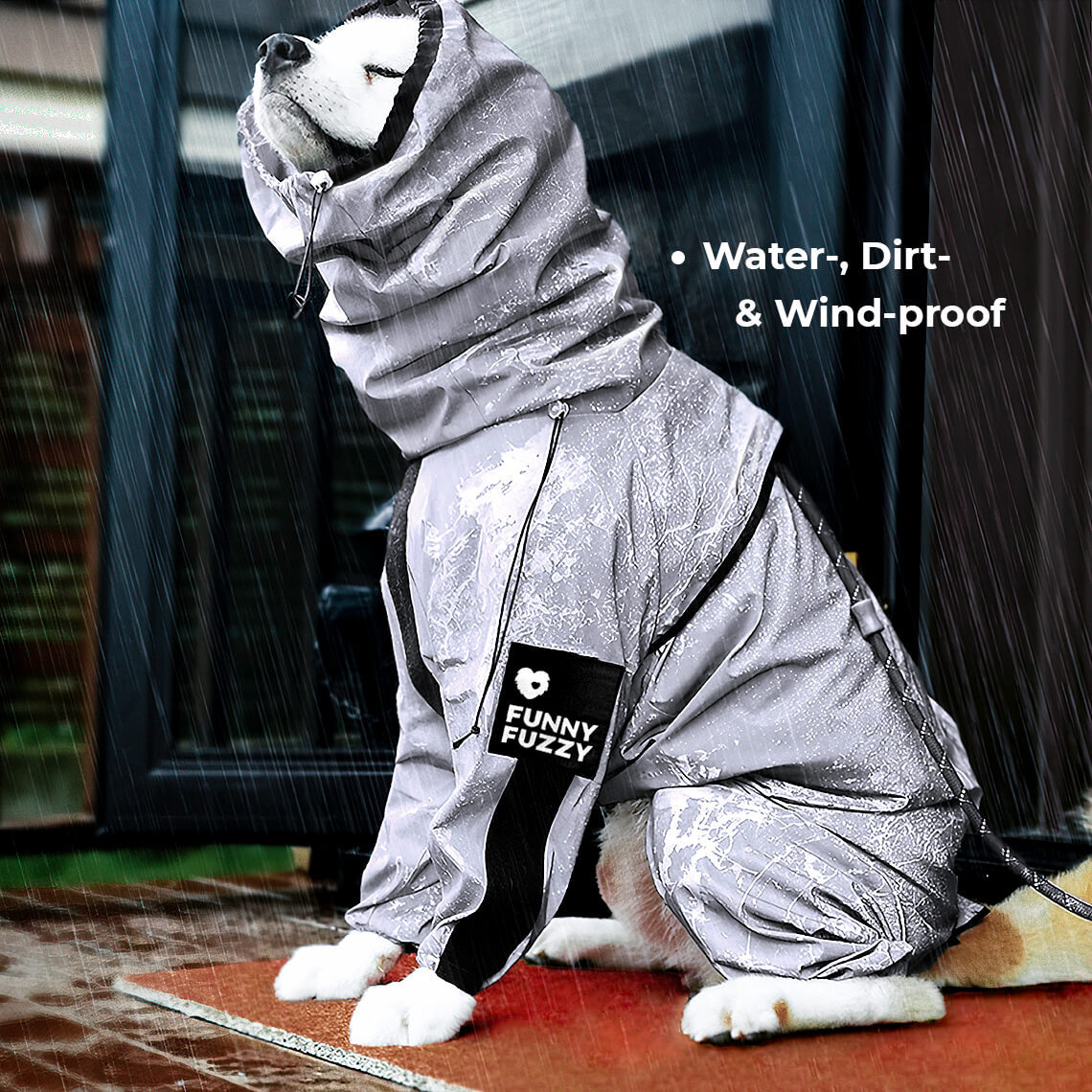 Reflective All-weather Waterproof Dog Rain Coat