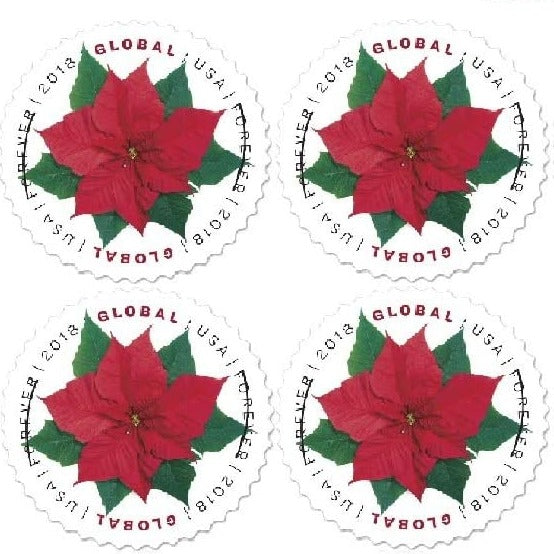 2018 Global Poinsettia Internationa l First Class Forever US Postage