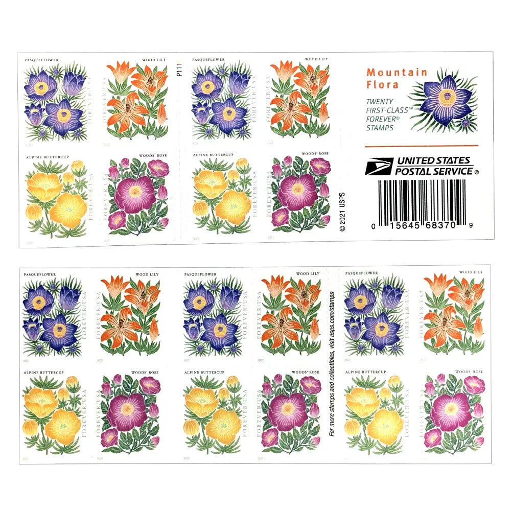 2022 Mountain Flora Forever First Class Postage Stamps | USPS Postage Stamps