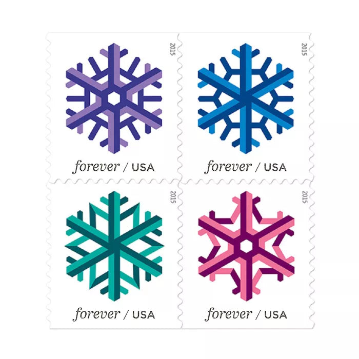 2015 Geometric Snowflake Forever First Class Postage Stamps