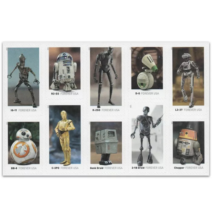 2021 Star Wars Droids Forever First Class Postage Stamps
