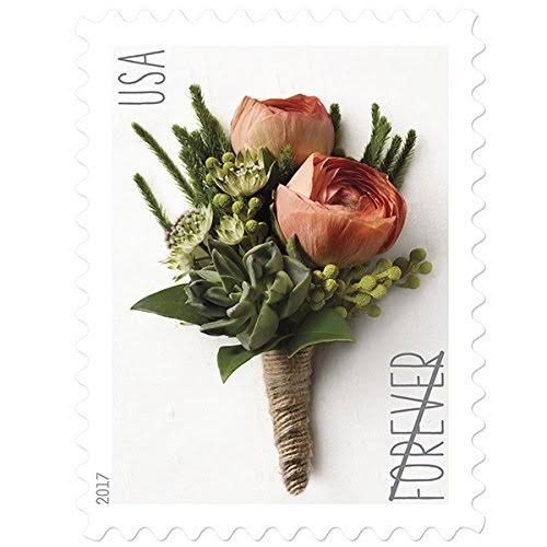 2017 Wedding Series Celebration Boutonniere Forever First Class Postage Stamps