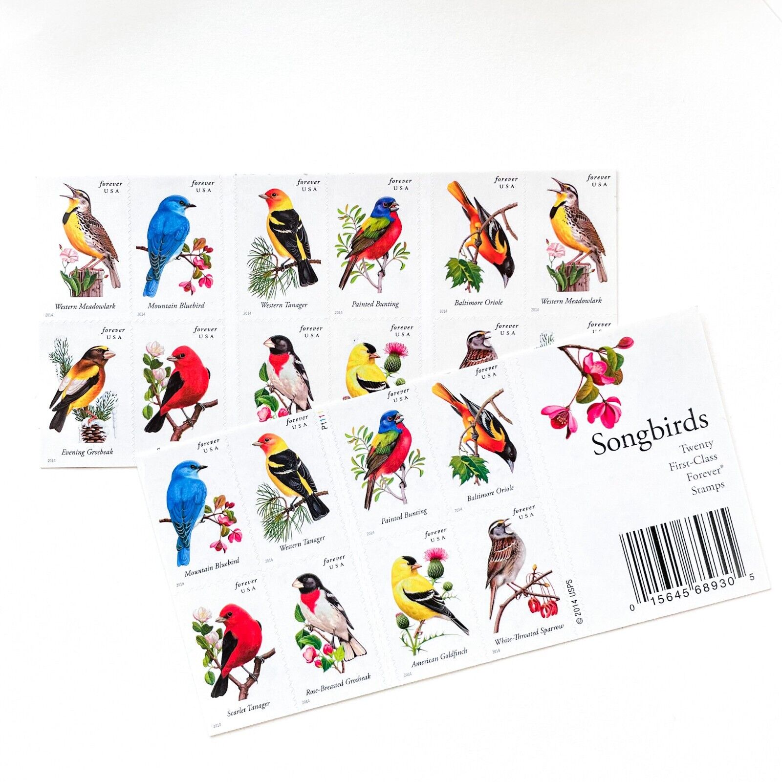 2014 Imperforate Songbirds Forever First Class Postage Stamps
