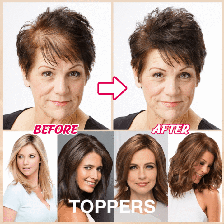 HOT SALE🔥 SHORT NATURAL  HAIR TOPPERS With Bangs