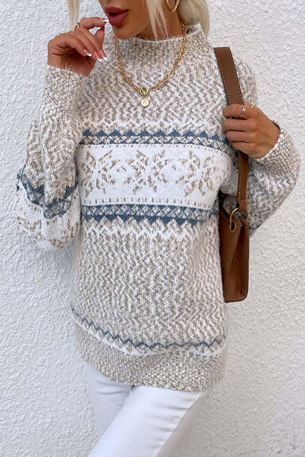 Christmas Knitted Snowflake Pullover