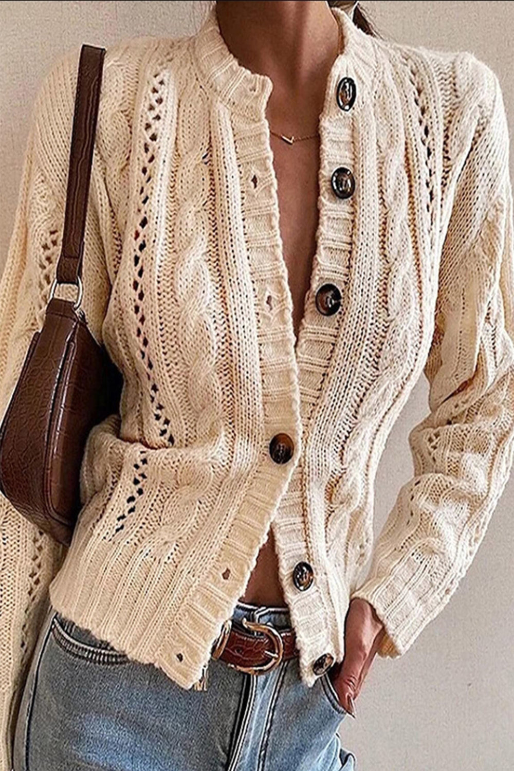 Twisted Button Cardigan