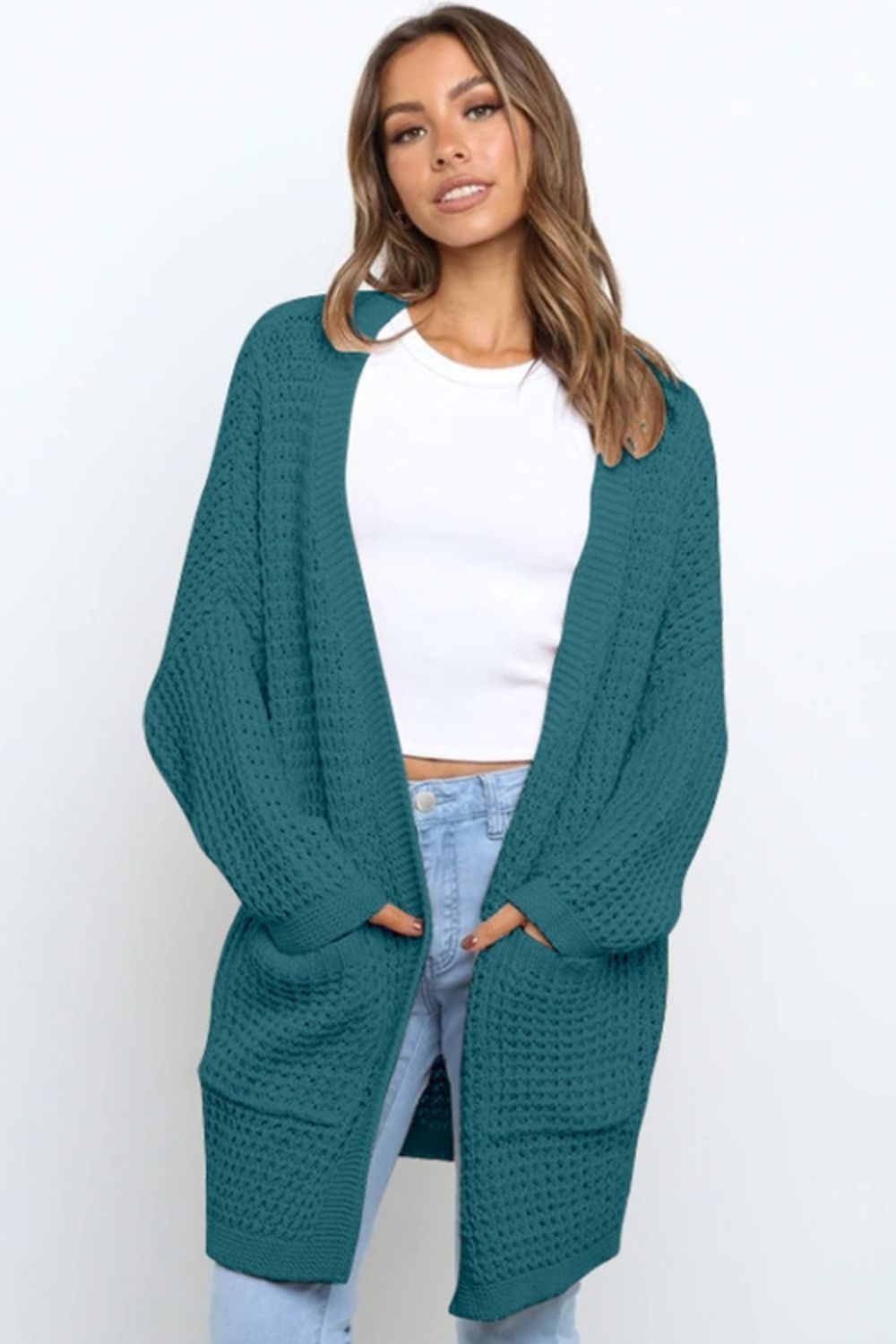 Loose Long-Sleeved Knitted Cardigan