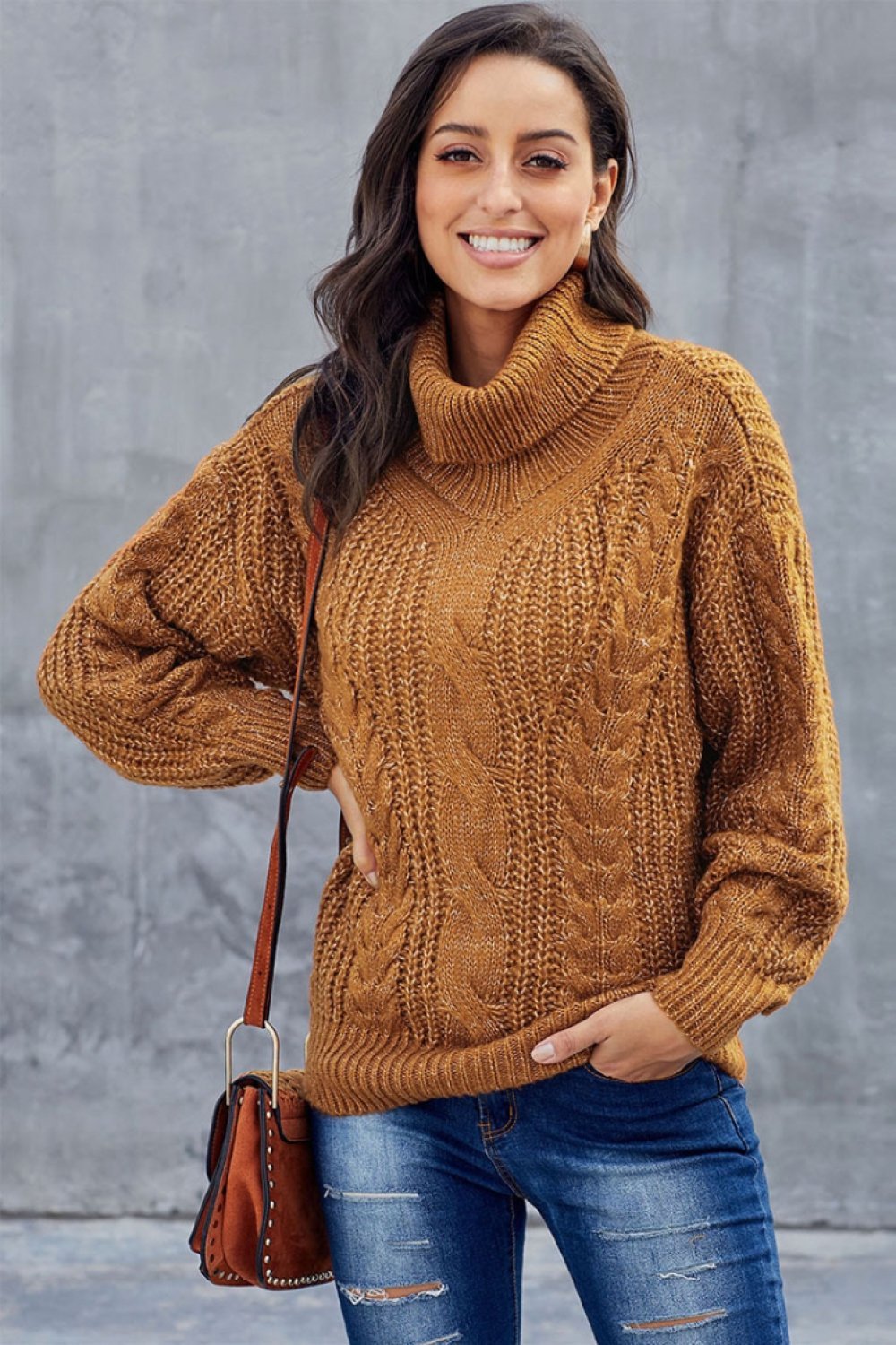 Cable Turtleneck Warm Pullover - Pavacat