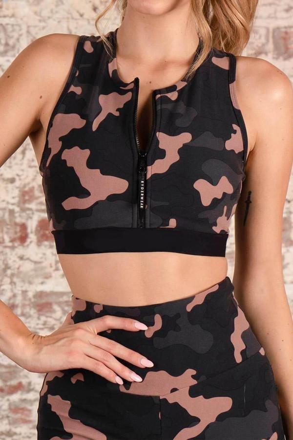 Camouflage Tank Top And Shorts Set Jumpsuits & Rompers 5201904110331 L black 
