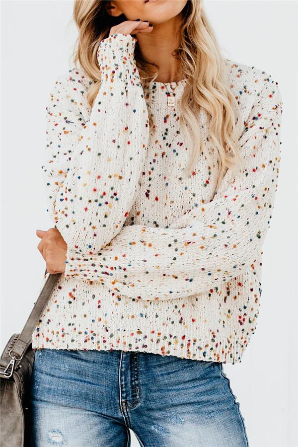 Candy Dots Knitted Sweater Pullover MUYUAN S 