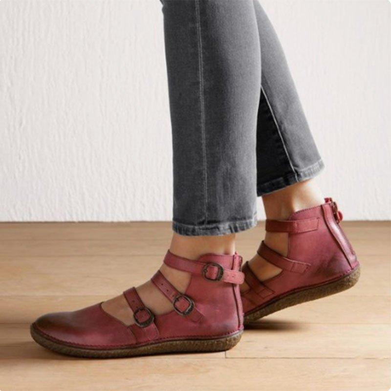 Casual Flat Heel Adjustable Buckle Shoes - Pavacat