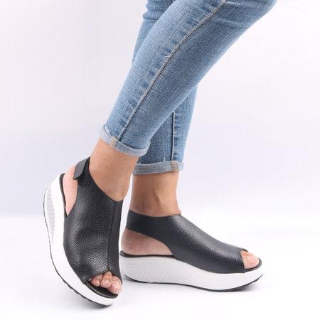 Casual Microfiber Leather Wedge Heel Magic Tape Sandals Shoes - Pavacat