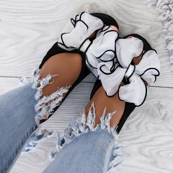Casual Thick Non-slip Bow Slippers - Pavacat