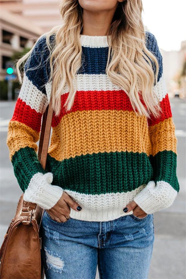 Chasing The Rainbow Striped Sweater Pullover Pavacat S 