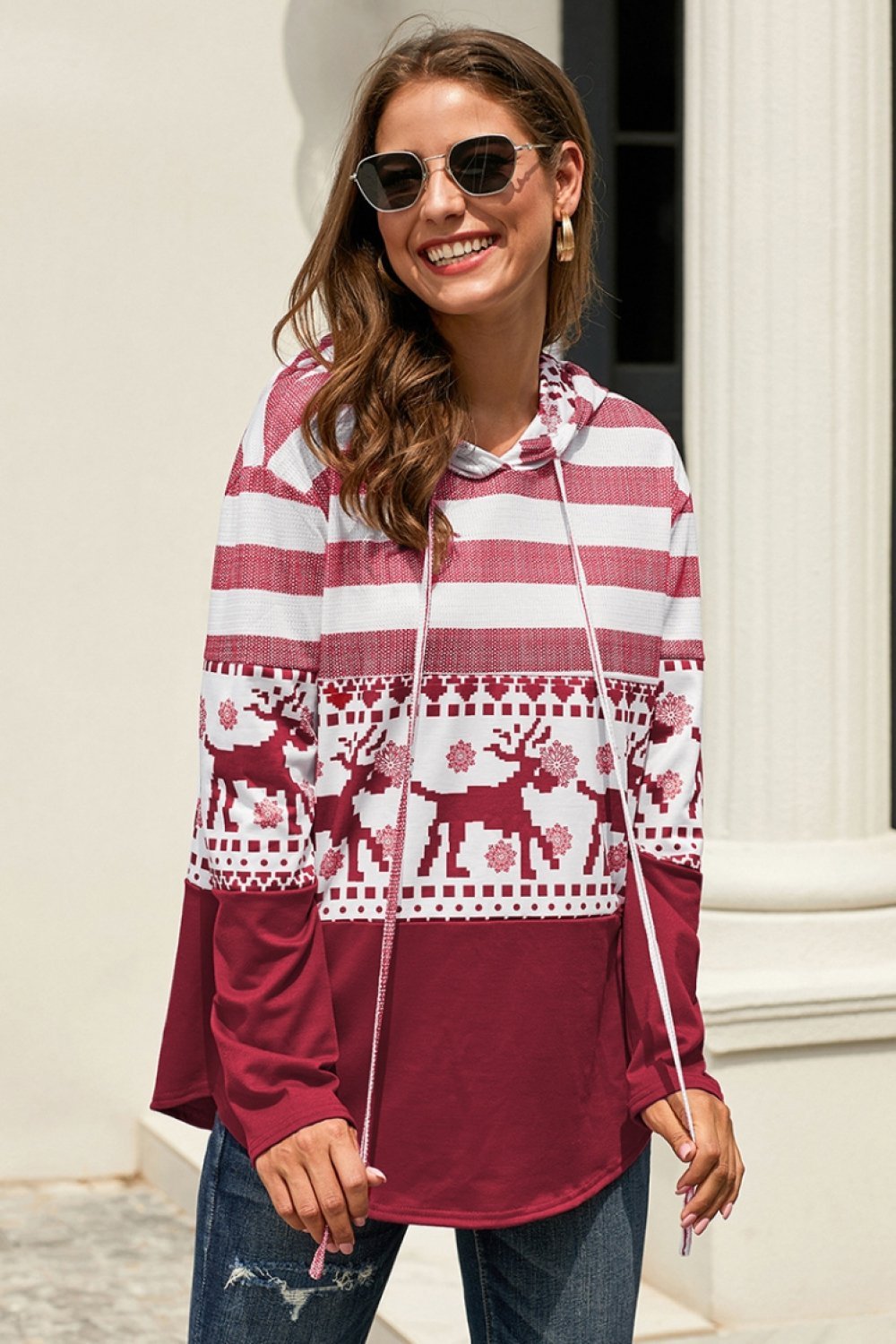 Christmas Chic Print Pullover - Pavacat
