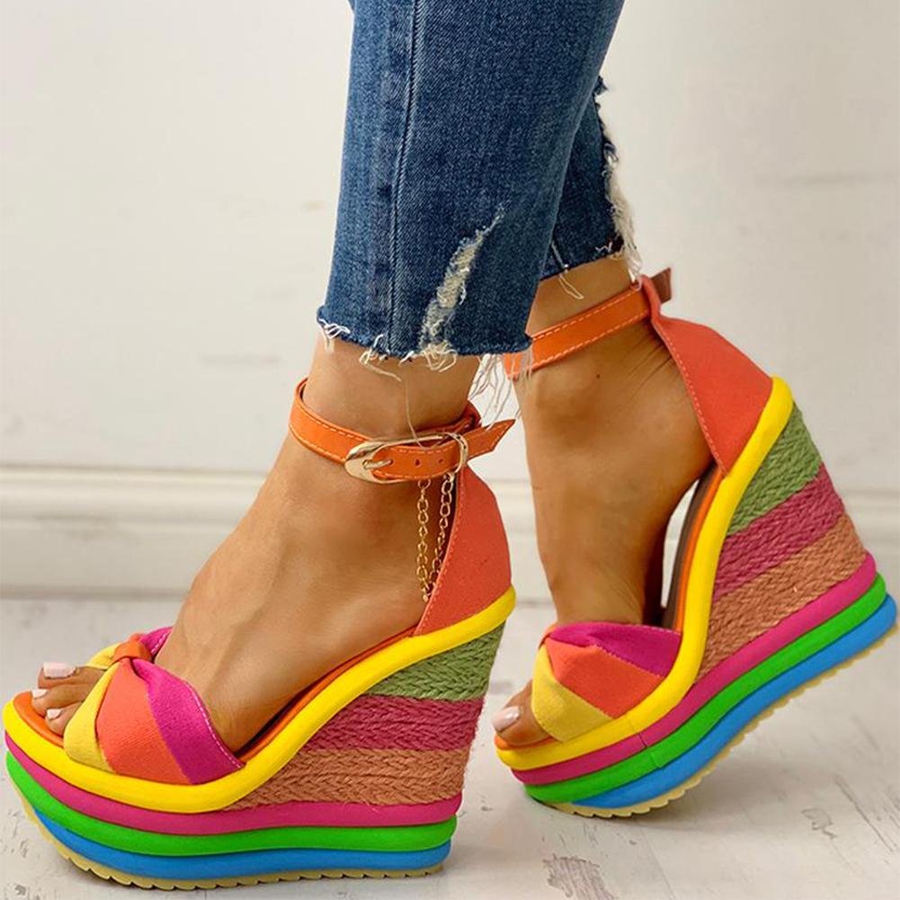 Colorful Leisure Wedges Sandals - Pavacat