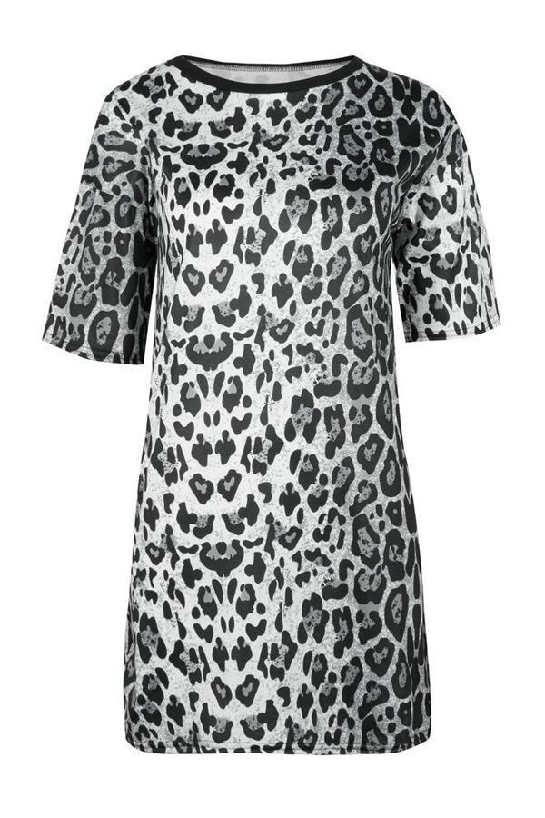 Crewneck Loose A Leopard Dress Dress 5201905080500 L gray 